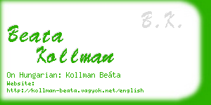 beata kollman business card